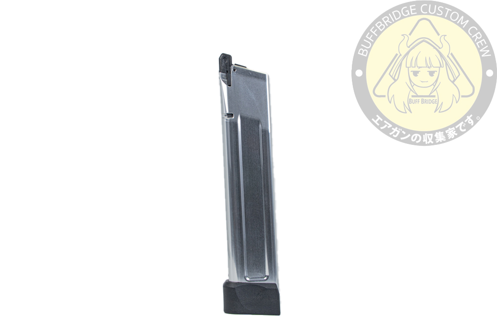 TTI AIRSOFT : 50Rds CNC Aluminum Lightweight Hi-Capa Gas Airsoft Magazine -Silver