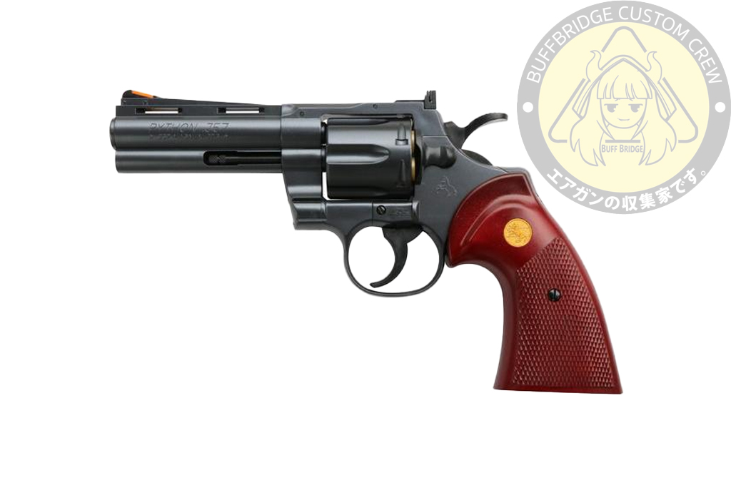 Crown : Hop-Up Air Revolver Colt Python .357 Magnum 4-inch Wood Type Grip
